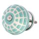 Sea Green Spider Net Etched  Ceramic Drawer Knobs